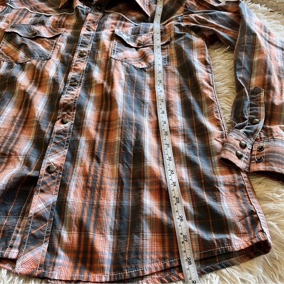COWBOY HARDWARE Men's Medium HERMOSILLO Plaid Print Long Sleeve Snap Shirt - Picture 8 of 12